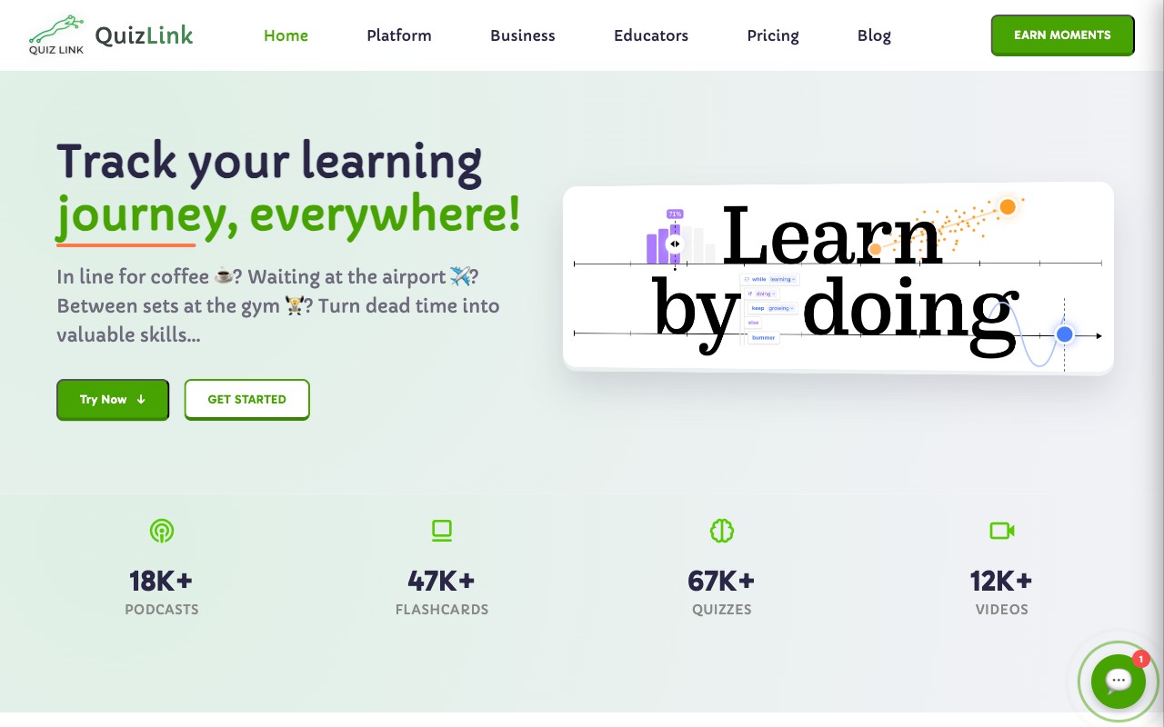 QuizLink website screenshot